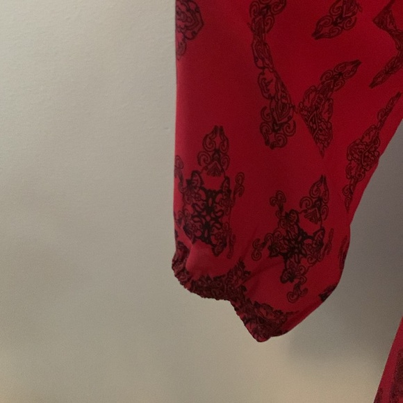 Red with Black, White & Orange Dress - Picture 4 of 8